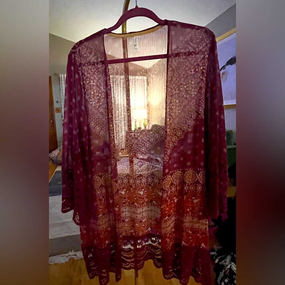 Xhilaration Kimono with lace detail